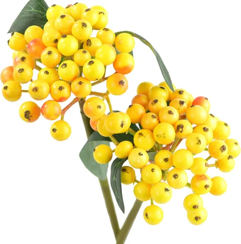 Miniatura 19 de FiveSeasonStuff 10 ramitas de bayas de acebo artificiales verde manzana