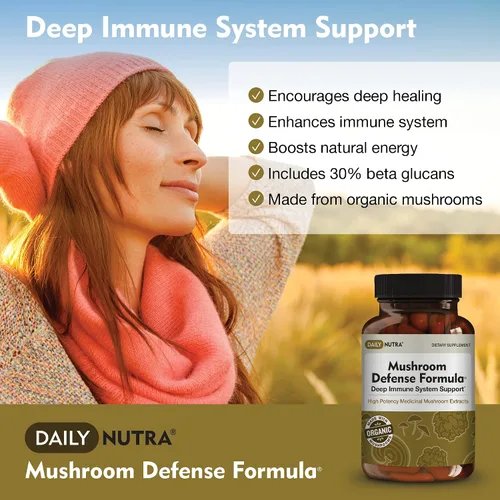 Miniatura 2 de DailyNutra Fórmula de defensa de hongos - Suplemento de apoyo inmunológico Hongos orgánicos, agua caliente extraída - Reishi, Chaga, Maitake