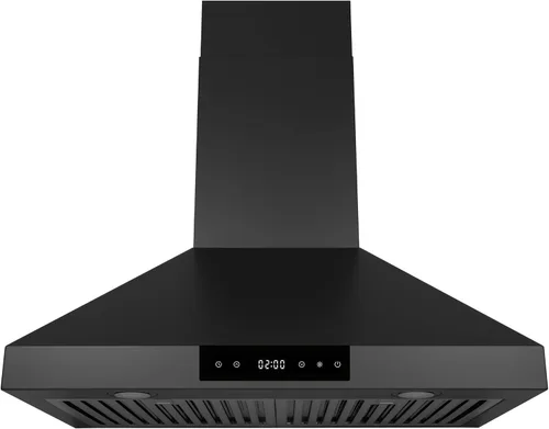 Miniatura 11 de Hauslane Campana extractora de montaje en pared de 30 pulgadas, chimenea de pared negra mate, convertible sin conductos de 6 pulgadas, succión