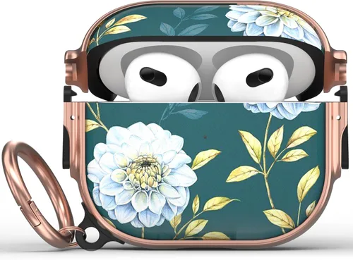 Miniatura 75 de Maxjoy Funda para AirPods 3 con cerradura, bonita funda protectora rígida para AirPod 3 de tercera generación para mujeres y hombres con llavero