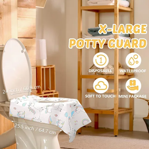 Miniatura 2 de Mimorou Paquete de 40 fundas desechables para asiento de inodoro para niños y adultos, extra grandes, envueltas individualmente, fundas de asiento