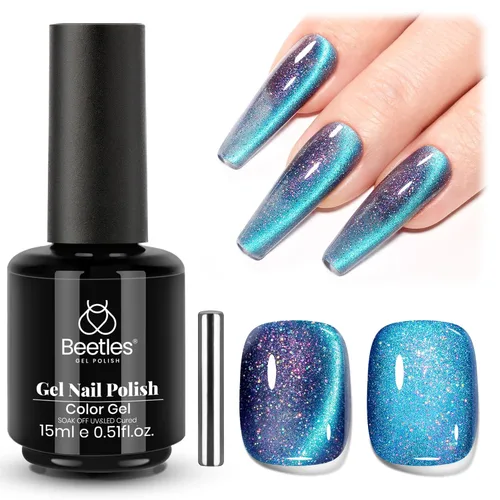 Miniatura 24 de Beetles - Esmalte de uñas de gel ultravioleta semipermanente sin HEMA de alto brillo para manicura francesa y arte de uñas, frasco a juego, blanco