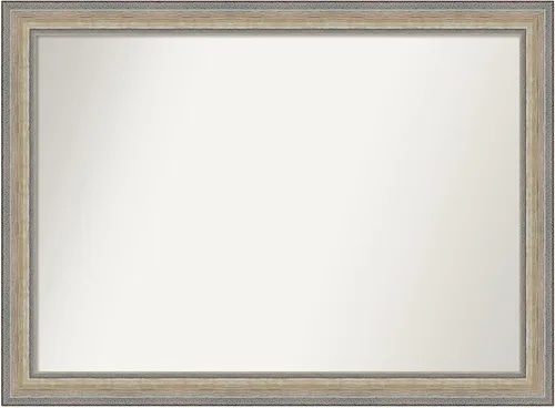 Miniatura 52 de Amanti Art Espejo de baño plateado para sobre fregadero, 28 x 47 pulgadas, espejo rectangular de plata imperial, marco de madera tradicional de gran
