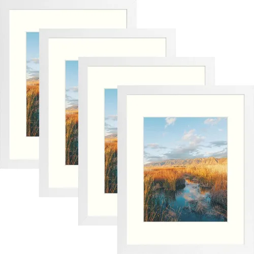 Miniatura 11 de Golden State Art, Portarretratos negro de 11 x 14 pulgadas con paspartú para mostrar fotos de 8 x 10, cristal real (paquete de 2)
