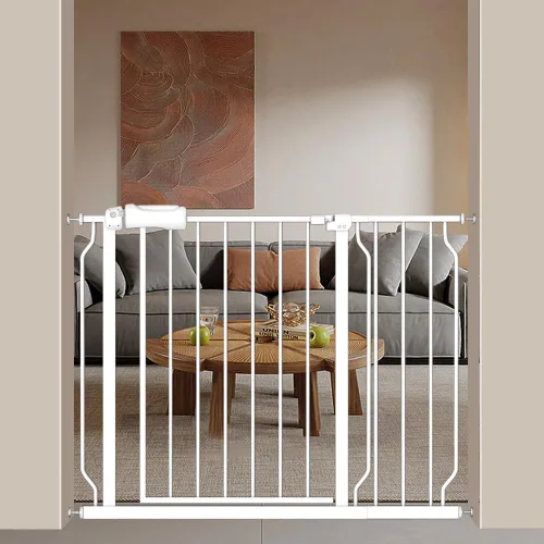 Miniatura 10 de Puerta extra ancha para bebé, 4.72 pulgadas, extensiones de paseo a través de la puerta del bebé, montaje a presión, cierre automático, puertas