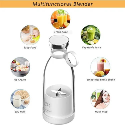 Miniatura 2 de Licuadora portátil de jugo, licuadora de jugo fresco, exprimidor eléctrico portátil inalámbrico de 11.8 fl oz, licuadora de jugo fresco portátil