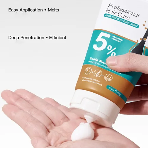 Miniatura 4 de Crema de masaje de cuero cabelludo de minoxidil al 5 % para el crecimiento del cabello, crema de minoxidil profesional, rápido crecimiento y 2 pzas