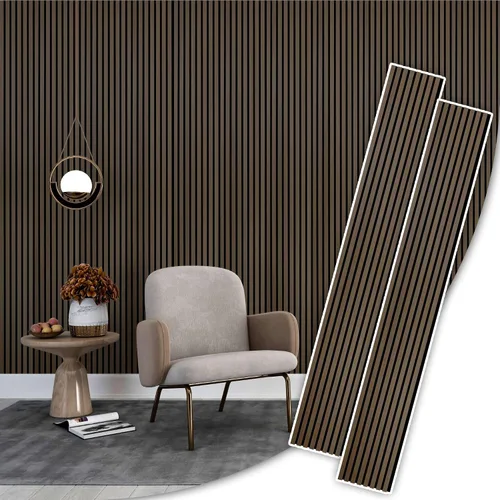 Miniatura 23 de IZODEKOR Paneles de pared acústicos de madera de 23.5 x 23.5 pulgadas (paquete de 2) – Paneles decorativos absorbentes de sonido para decoración