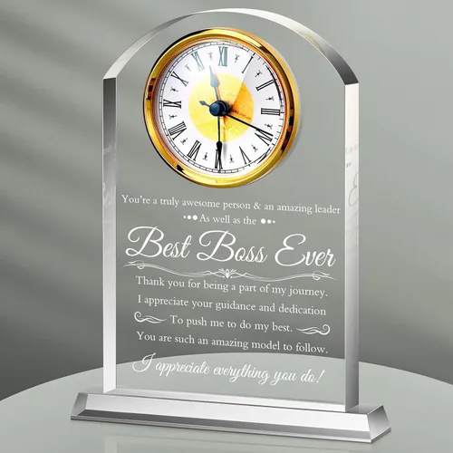 Miniatura 12 de Regalos de jefe para hombres, reloj de acrílico, el mejor regalo para hombres y mujeres, reloj de agradecimiento para líderes de oficina, gerente