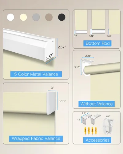 Miniatura 7 de Tokblind Persianas enrollables motorizadas de filtrado de luz con control remoto, persianas inteligentes para ventanas compatibles con Alexa Google