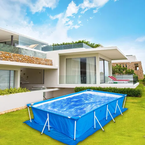 Miniatura 6 de codree Paños de tierra de piscina de 11 x 7.8 pies, rectangular, impermeable, de polietileno, para proteger la piscina sobre el suelo, evita