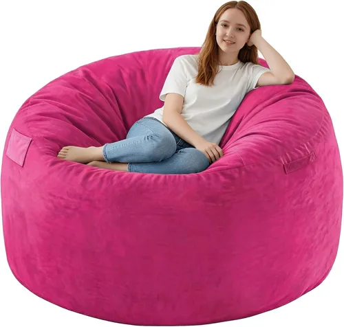 Miniatura 12 de Silla de Puf de 3 Pies, Sillas de Puf Cómodas con Relleno de Espuma Viscoelástica, Sofá de Puf Esponjoso con Funda de Terciopelo Holandés, Sillas