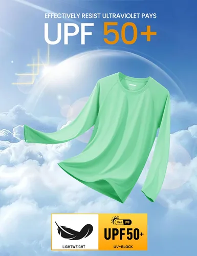 Miniatura 15 de MAGCOMSEN Camisas de manga larga para hombre, protección solar UPF 50+, camisetas atléticas para senderismo, correr, entrenamiento, protección