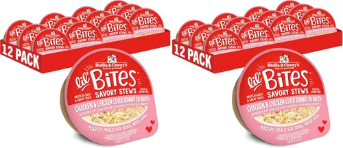 Miniatura 12 de Stella & Chewy's Lil Bites - Guisos salados para razas pequeñas, cena de pollo y pavo en caldo, tazas de 2.7 onzas (paquete de 12)