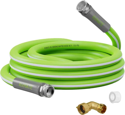 RVMATE Manguera de agua para autocaravana de 15 pies, 5/8 pulgadas de diámetro interior, manguera de agua potable sin plomo, sin fugas, manguera de