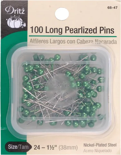 Miniatura 11 de Dritz 68-9 pines perlados, largos, blancos, 1-1/2 pulgadas (100 unidades)