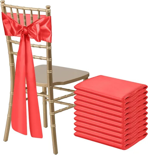Miniatura 28 de 10 PCS Lazos de Satén Azul Bebé para Sillas Bandas Universales Cintas para Sillas Lazos Traseros para Bodas Fiestas Recepciones Eventos Banquetes