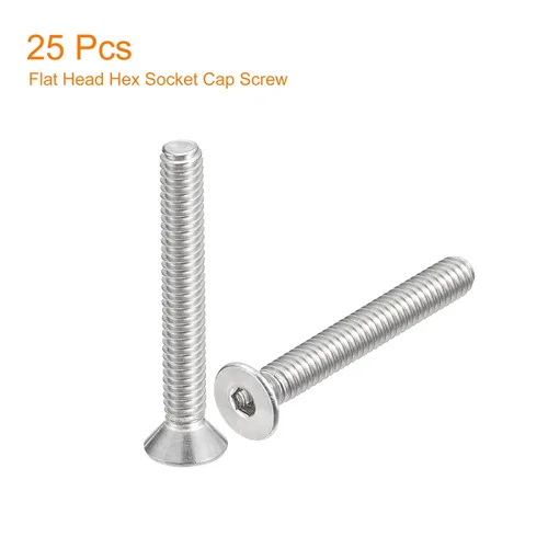 Miniatura 3 de uxcell #8-32x1-1/4 Tornillos de cabeza avellanada plana, 25 piezas de tornillos de cabeza plana con rosca completa de acero inoxidable 304, pernos