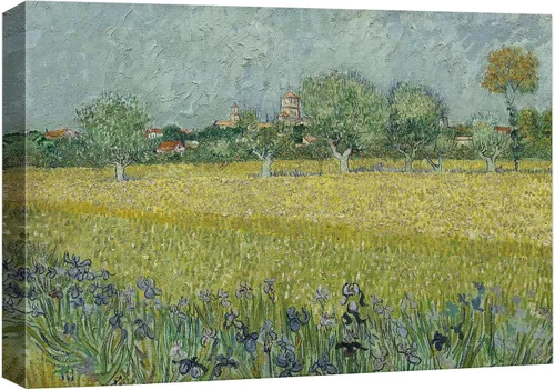 Miniatura 24 de Van Gogh - Lienzo con diseño giclée de olivos con cielo amarillo y sol, arte de pared de galería, estirado y enmarcado, listo para colgar, 24 x 36