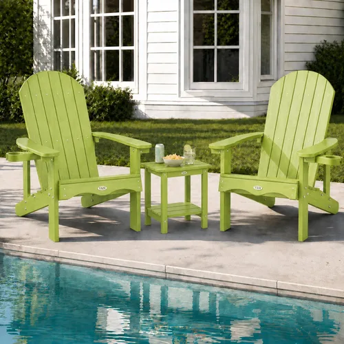 Miniatura 39 de Y&M Adirondack - Silla negra para hoguera, sillas de patio al aire libre con soporte para tazas, resistentes a la intemperie, sillas de patio
