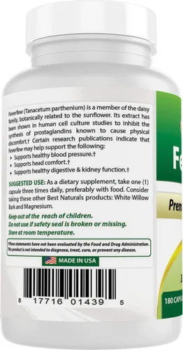 Miniatura 8 de Best Naturals matricaria 380 mg 180 Cápsulas