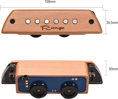 Miniatura 9 de RG-S3 Pastilla de guitarra acústica pasiva Woody Soundhole con control de tono de volumen para guitarras acústicas de cuerda de acero - Pastilla
