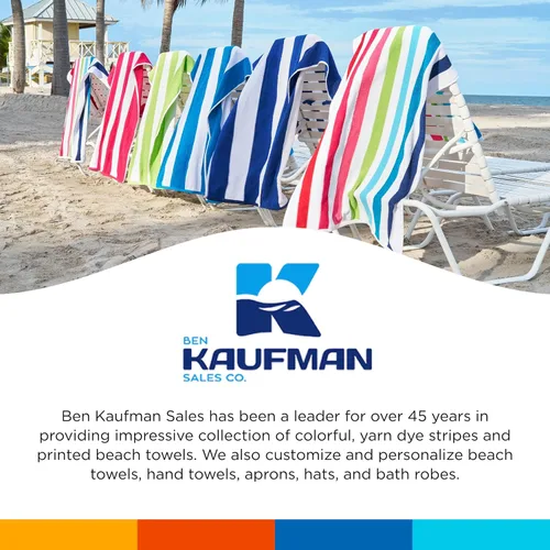 Miniatura 7 de Kaufman - Toallas de playa suaves de gran tamaño a rayas, toallas de algodón de rizo de 30 x 60 pulgadas de grosor (paquete de 36)