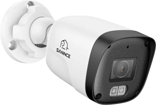 SANNCE Cámara de seguridad IP PoE Super HD de 2K 3MP, visión nocturna IR dual de 100 pies, IP67 resistente a la intemperie, detección de