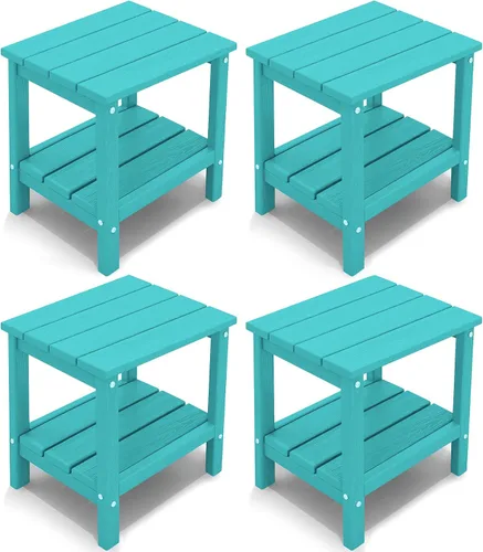 Miniatura 10 de KINGYES Mesa auxiliar doble, mesa auxiliar Adirondack- Aruba