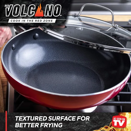 Miniatura 4 de Wok multifunción de cerámica antiadherente con textura saludable de 11 pulgadas / sartén de uso diario / Sartén de chef con tapa