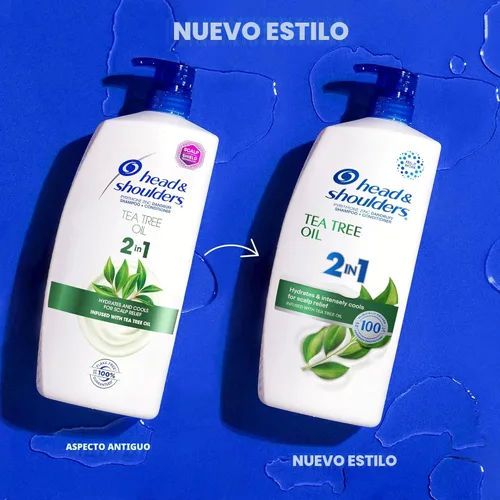 Miniatura 2 de Head & Shoulders - Champú y acondicionador anticaspa de aceite de árbol de té 2 en 1, paquete doble, 1% de piritiona de zinc, champú de árbol de té