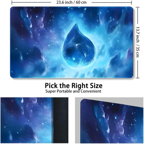 Miniatura 2 de Tapete de juego MTG cosido de alta calidad con zonas y respaldo de goma antideslizante, tapete de juego TCG de 24 x 14 pulgadas para MTG y otros Dkt