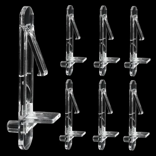 Miniatura 8 de 20 pasadores de plástico con bloqueo para estantes de 0.315 in, 3/4 pulgadas de plástico transparente para estante de bloqueo para orificio