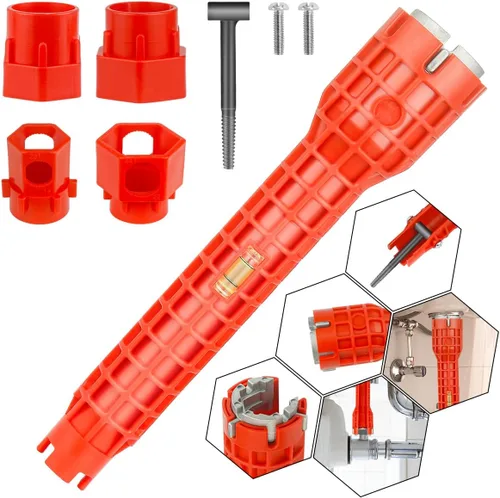 Instalador de grifo y fregadero 14 en 1, llave de grifo y fregadero, llave multifuncional para fregadero, adecuada para instalar tuberías debajo de