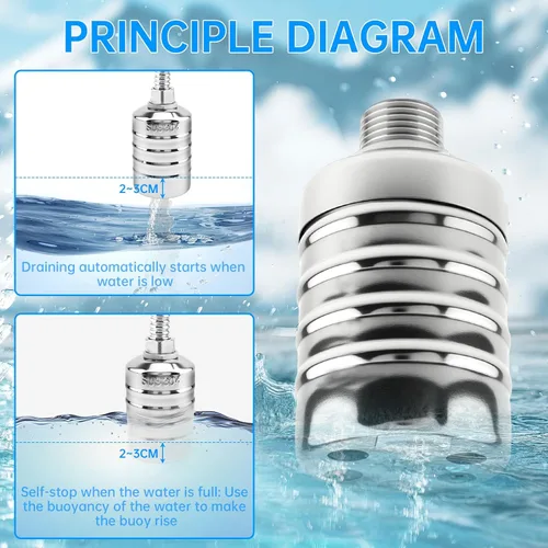 Miniatura 3 de 2 Pack Float Valve, Automatic Water Level Control Valve with 1/2inch to 3/4inch 1inch Adapter for Water Tank, Aquariums, Livestock Trough (2)