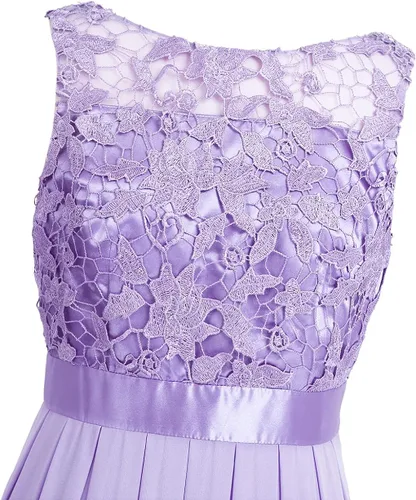 Miniatura 6 de Hularka Vestido largo de gasa de encaje floral para mujer