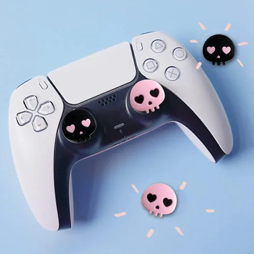 Miniatura 6 de PERFECTSIGHT Lindas tapas de agarre para el pulgar para el controlador PS5/PS4, tapas analógicas de silicona para Halloween para Xbox Series X/S