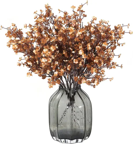 Miniatura 25 de JAKY-Global Flores Artificiales de Tela Aliento de Bebé 12 Ramos Plantas de Seda Falsas Europeas Decoración de Boda Fiesta Ramos de Tacto Real DIY
