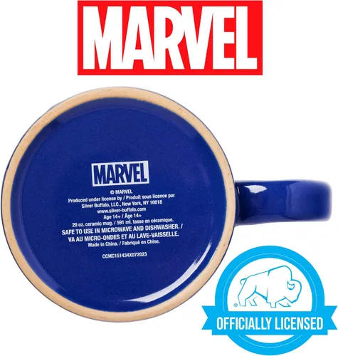 Miniatura 4 de Silver Buffalo Marvel Comics Spiderman - Taza de cerámica resistente a la cera, 20 onzas, azul/multicolor, 20 onzas