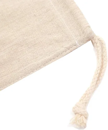 Miniatura 5 de Mezcla de algodón y lino, 14 por 17-1/2 pulgadas, bolsas de muselina con cordón, paquete de 6