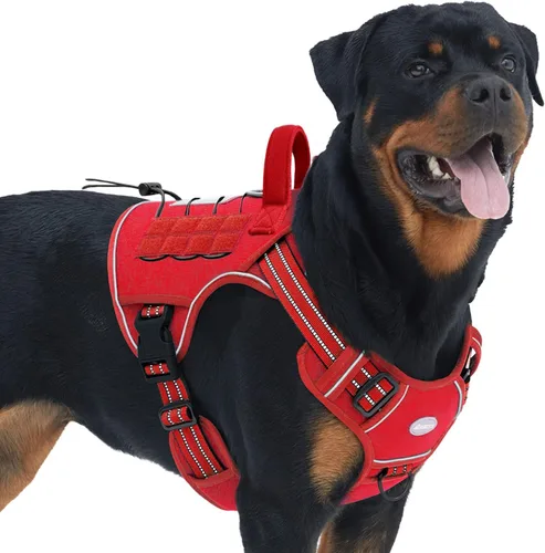 Miniatura 49 de Auroth - Arnés táctico para perros pequeños y medianos, sin tirones, arnés ajustable para mascotas, reflectante, K9, entrenamiento, trabajo, de Gris