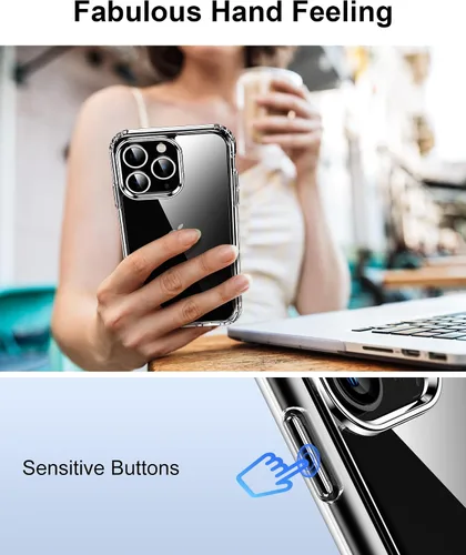 Miniatura 8 de HOOMIL Funda para iPhone 11 Pro Max de 6.5 pulgadas, antiamarilleo, protección contra caídas, carcasa trasera dura transparente antiarañazos