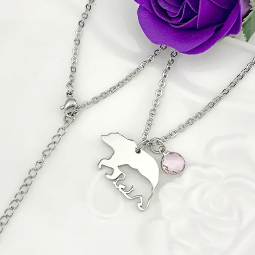 Miniatura 5 de YOUFENG Collar para mamá o madre con colgante de oso de 12 meses para mujeres y niñas, Cristal, circonita