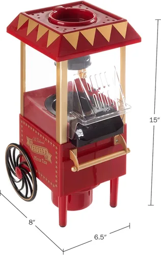 Miniatura 2 de Máquina de Palomitas de Aire - Máquina para Hacer Palomitas de Aire Caliente - Máquina de Palomitas de Mostrador de 6 Tazas Estilo Vintage Sin