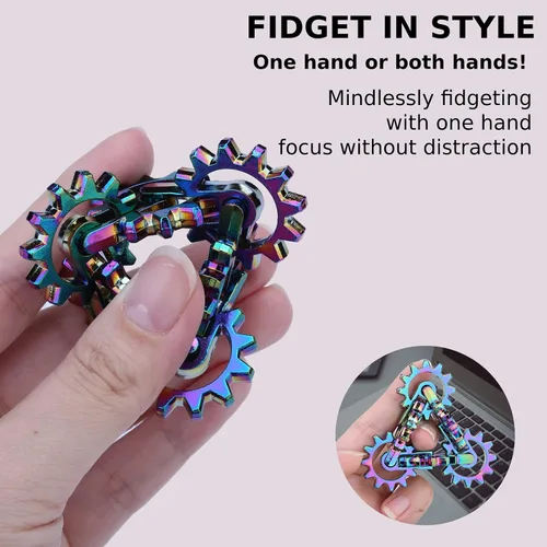 Miniatura 2 de Infinity Gear - Juguete de escritorio cinético de metal sólido que nunca termina, alivia el estrés, la ansiedad, promueve el enfoque, mantiene