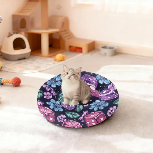 Miniatura 3 de Wudan Pet Cat Bed Anxiety Relief Fluffy Dog Pillow Bed for Medium Size Pets Sleeping XS Cute Lavender Casino