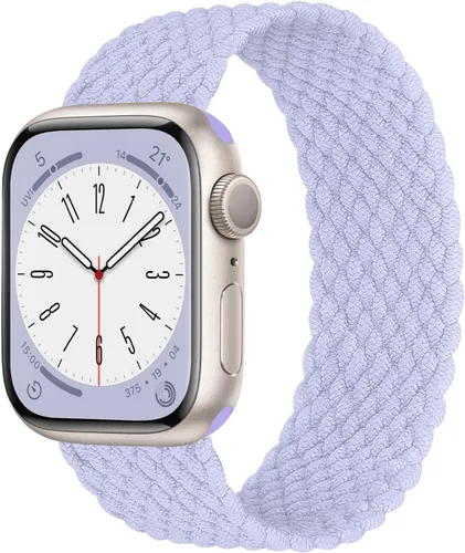 Miniatura 17 de Correa elástica de nylon trenzada Solo Loop, compatible con correas de Apple Watch de 1.496 pulgadas, 1.575 pulgadas, 1.614 pulgadas, 1.654