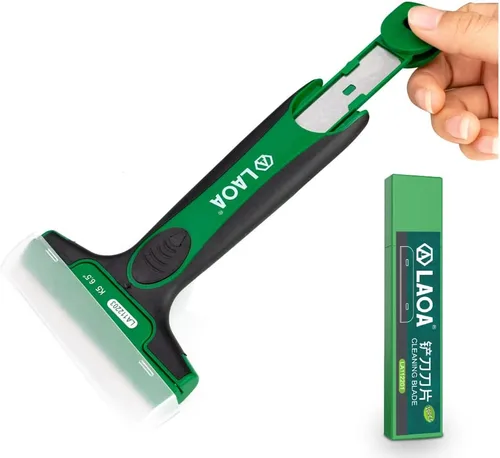 LAOA Rascador de vidrio, cuchillas de metal, herramienta de limpieza para pared, vidrio, etiquetas de raspado de pisos, calcomanías, pelado de
