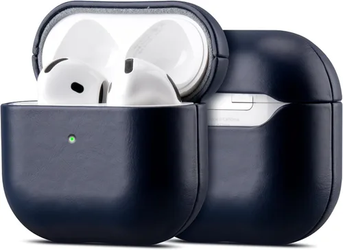 Miniatura 12 de Maogoam Funda de cuero para AirPods Pro 2 con botón, funda de piel auténtica de cera de aceite curtido vegetal para AirPods Pro 2ª