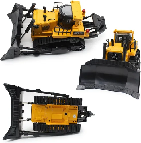 Miniatura 8 de Fisca Bulldozer de Control Remoto RC 1/16 Vehículo de Construcción Completamente Funcional, Cargador Frontal Dozer de 2.4Ghz 11 Canales con Luz